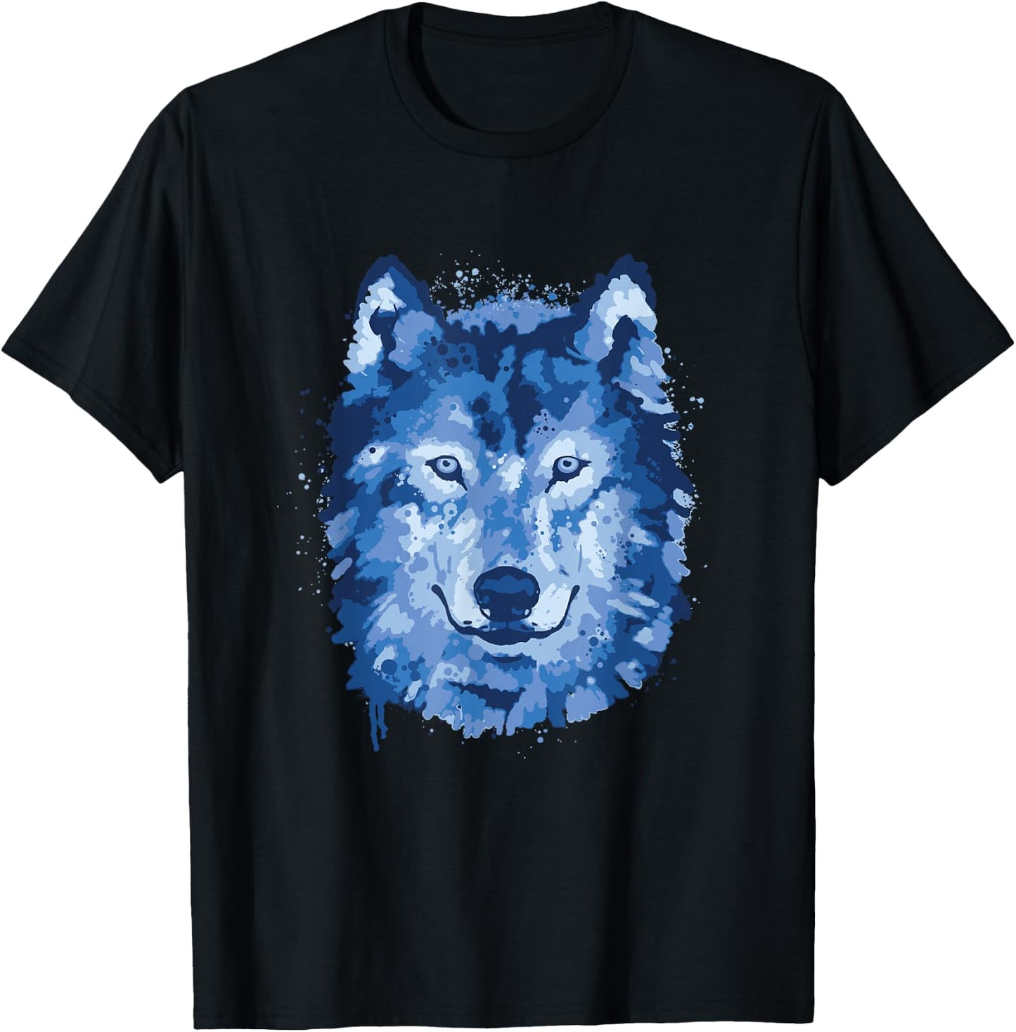 Wolf Watercolour Wolf Lover T-Shirt - T-Shirt | Black
