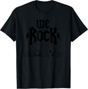 Peanuts - We Rock Charlie Brown and Snoopy T-Shirt - T-Shirt | Black