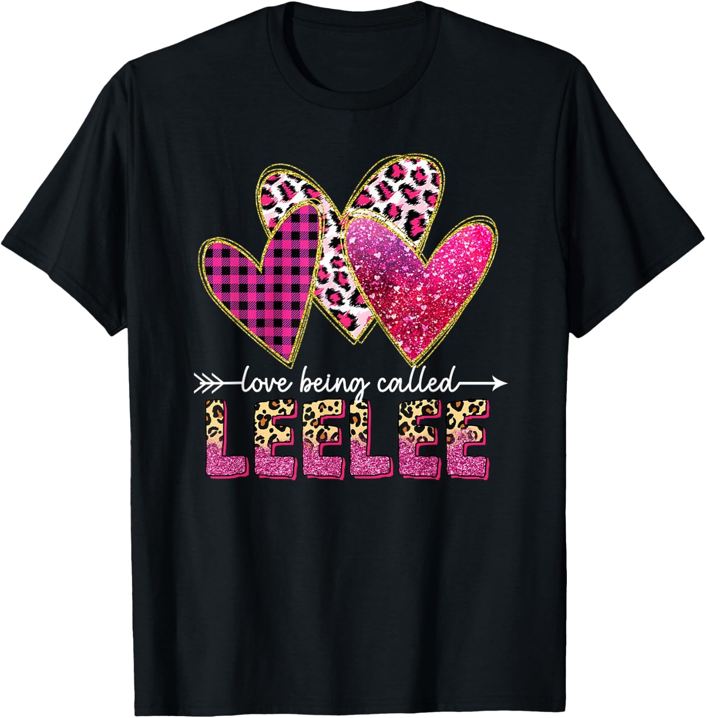 I Love Being Called Leelee Grandma Valentine Mothers day T-Shirt - T-Shirt | Black