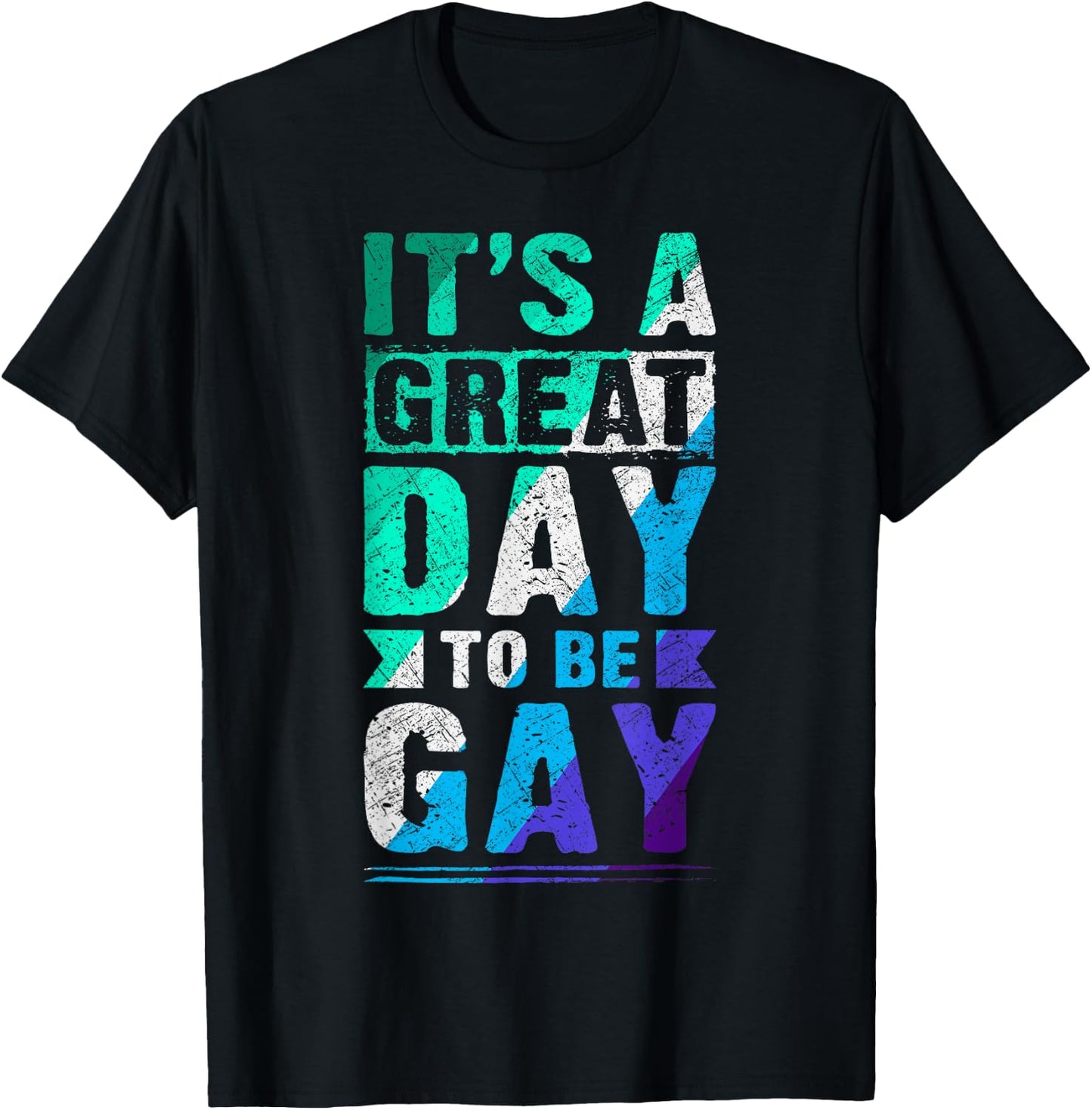 New Blue Gay Male MLM Pride Flag T-Shirt - T-Shirt | Black