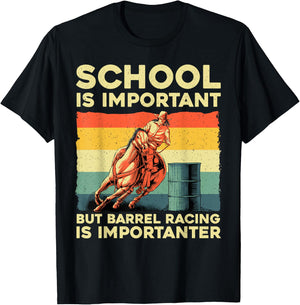 Best Barrel Racing Art Women Kids Barrel Racer T-Shirt - T-Shirt | Black