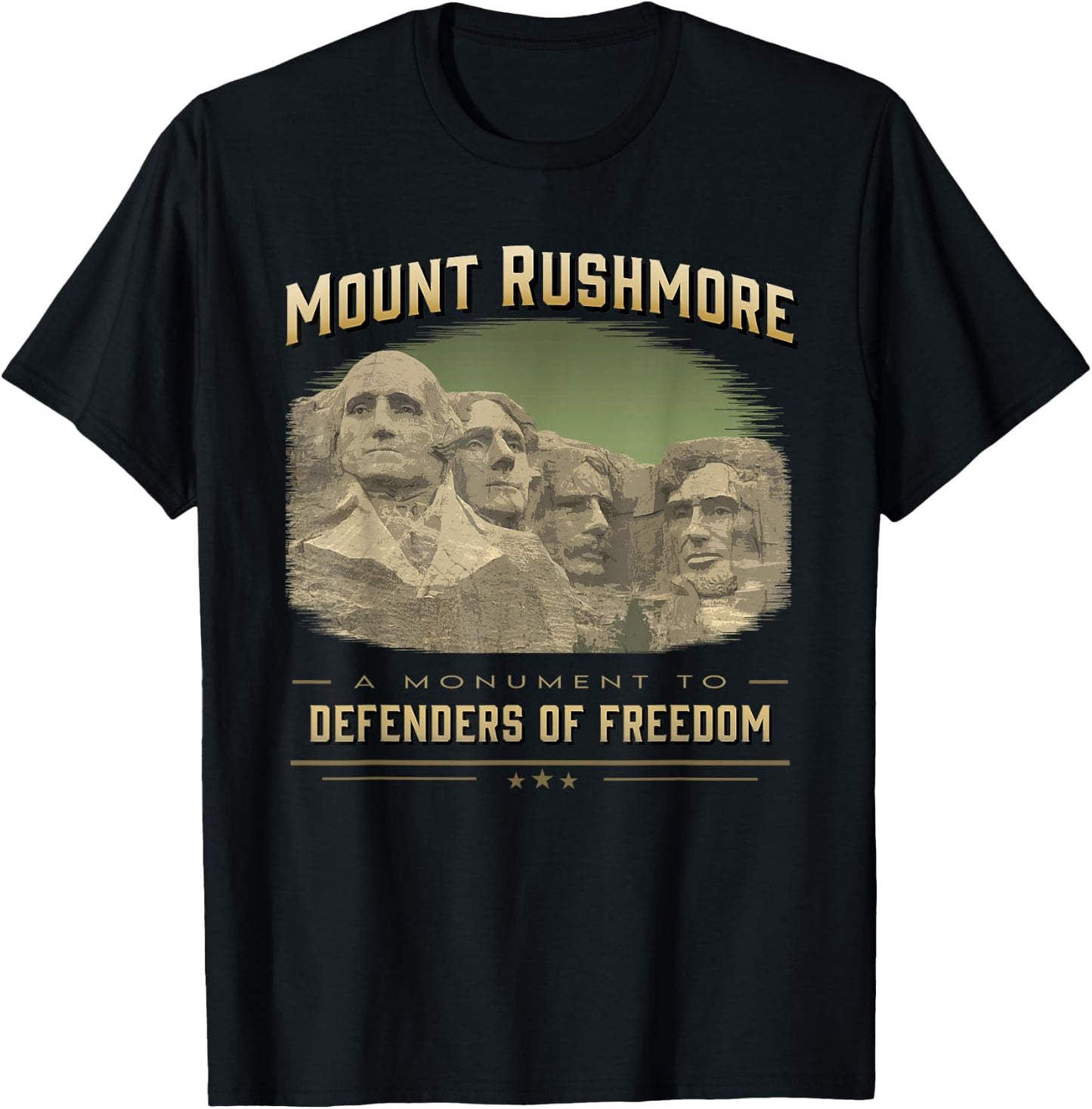 Mount Rushmore Defenders of Freedom South Dakota USA T-Shirt - T-Shirt | Black