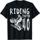 Riding Into 40th Birthday Boy Dirt Bike Party 40 Year Old T-Shirt - T-Shirt | Black