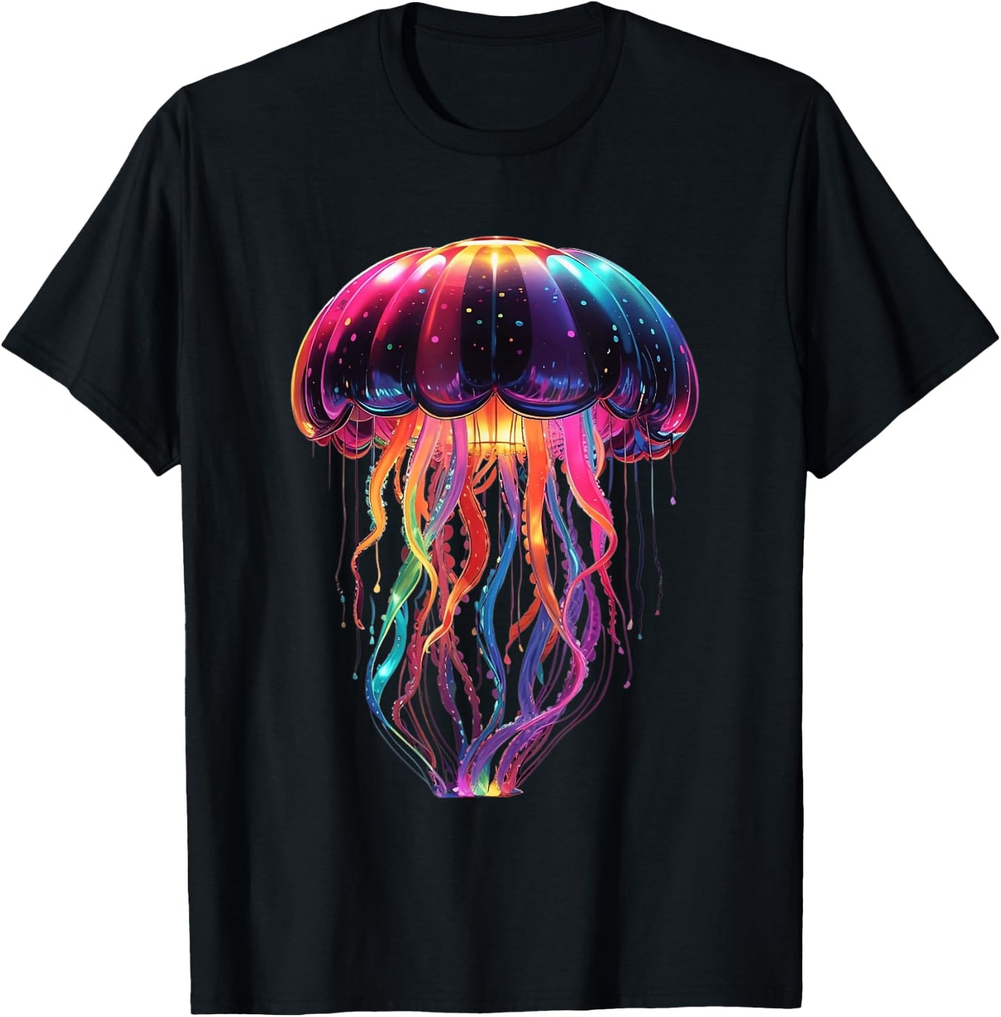 Glowing Rainbow Jellyfish T-Shirt - T-Shirt | Black