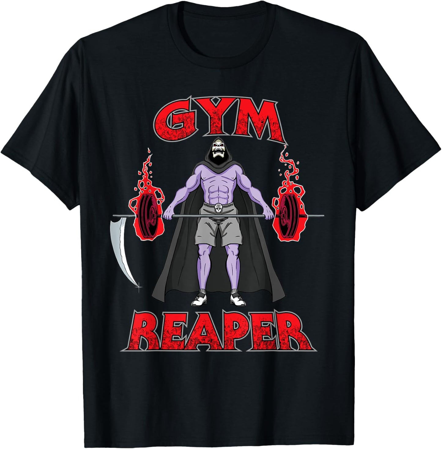 Gym Reaper - Swole Grim Reaper Halloween Gym Lifting Workout T-Shirt - T-Shirt | Black