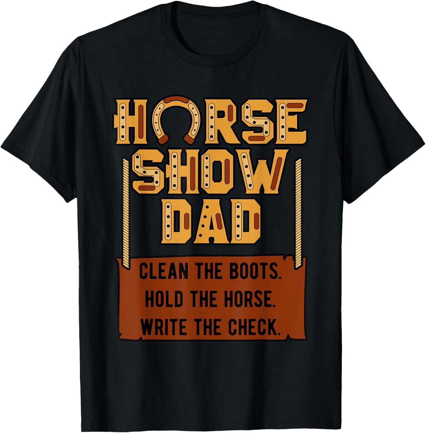 Horse Show Dad Jockey Equestrian Showjumping Father's Day T-Shirt - T-Shirt | Black