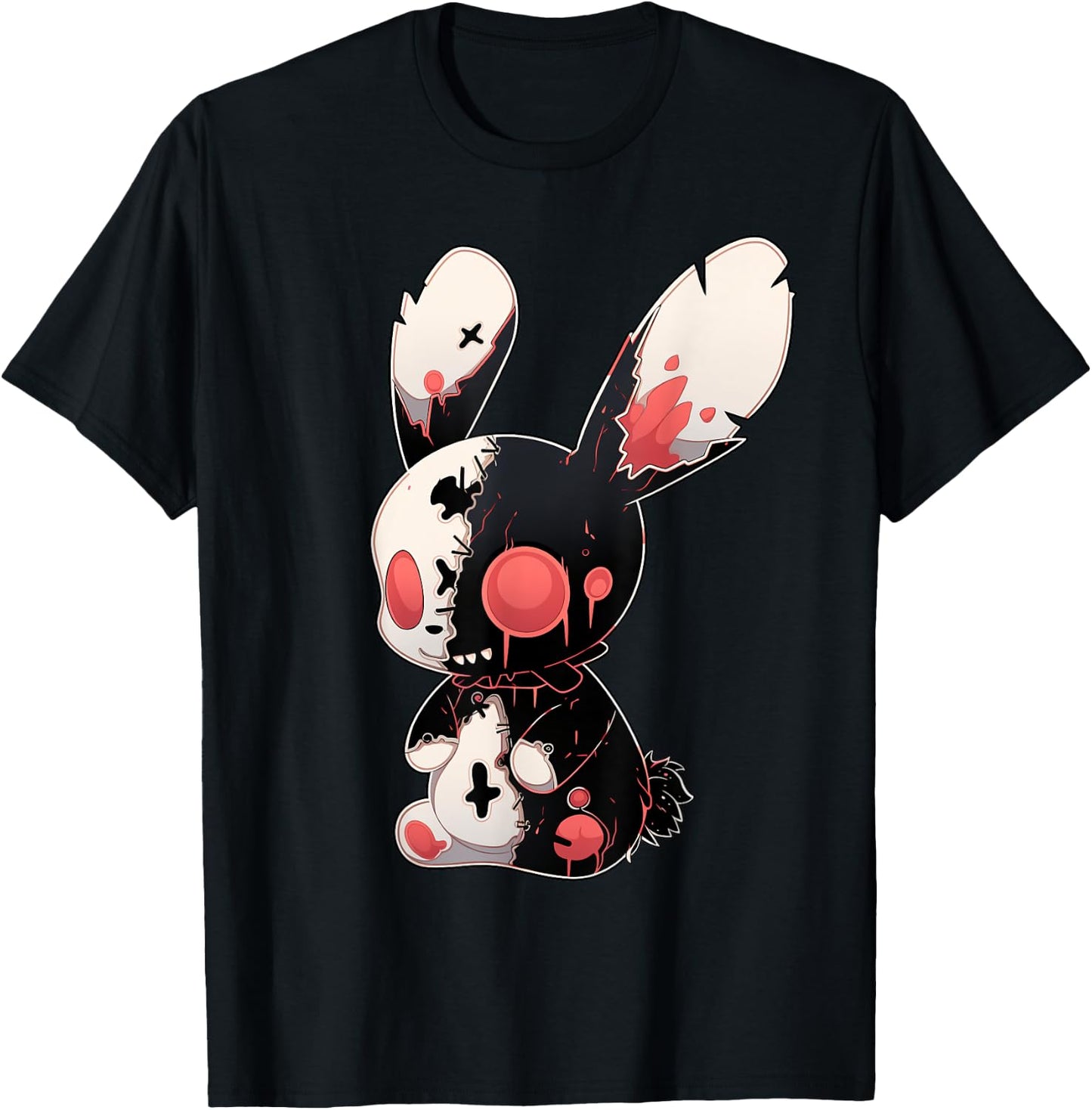 Goth Bunny Kawaii Rabbit Cute E-Girl Gothic Outfit Grunge T-Shirt - T-Shirt | Black