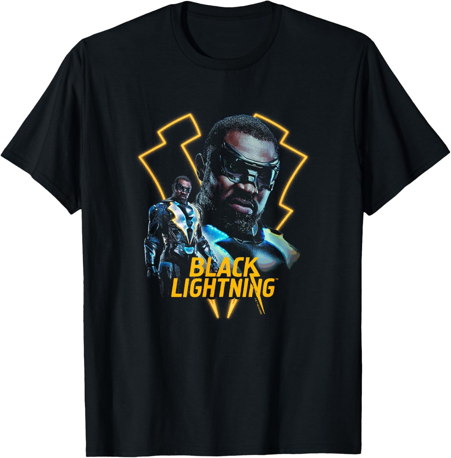 Black Lightning Vigilante Super Hero Lightning Logo Poster T-Shirt - T-Shirt | Black