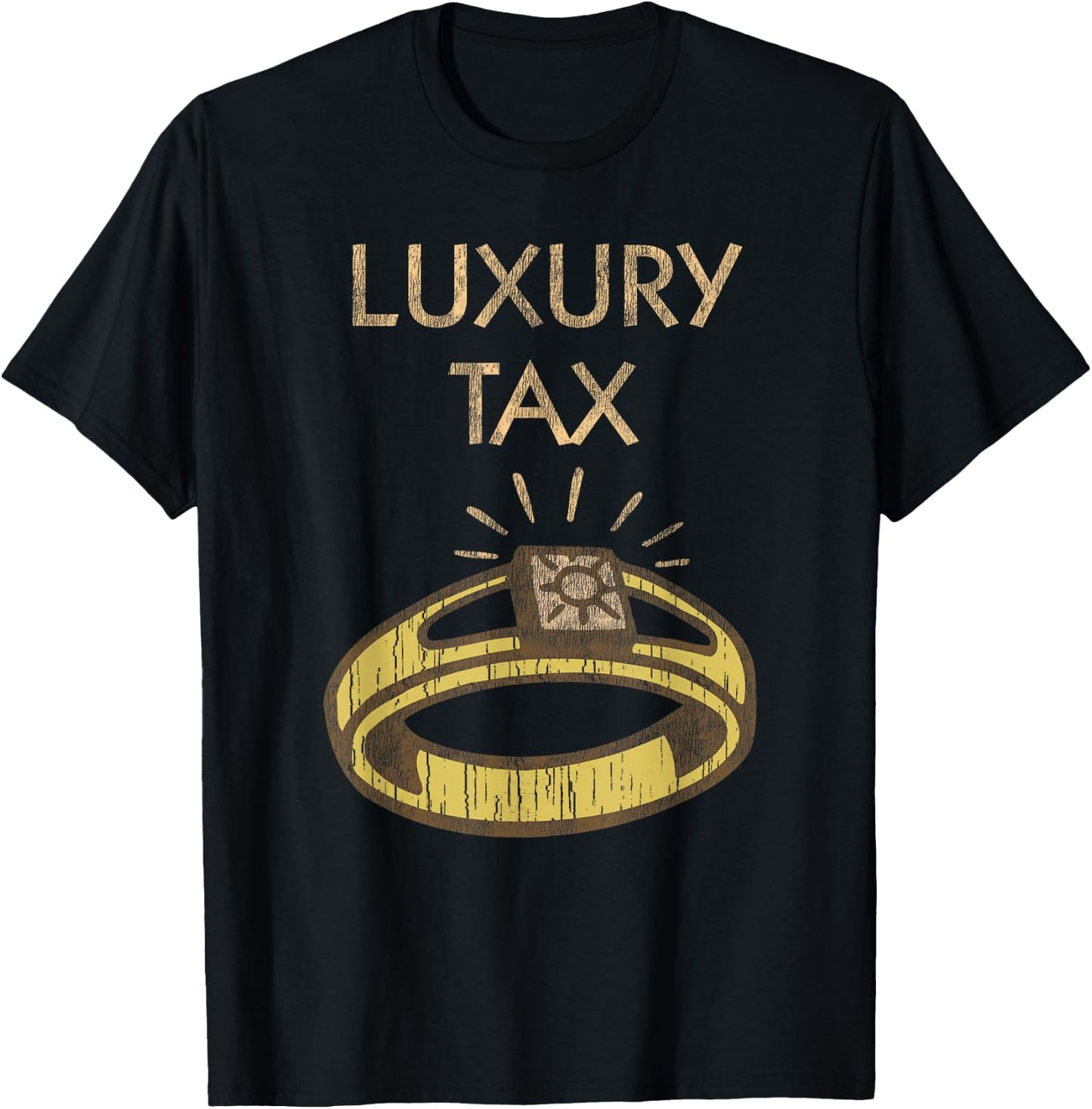 Monopoly Mr. Monopoly Luxury Tax Distressed Logo T-Shirt - T-Shirt | Black