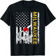 Milwaukee Halloween US Flag Skeleton Baseball Players T-Shirt - T-Shirt | Black