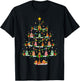 Ukulele Lover Xmas Lighting Santa Ukulele Christmas Tree T-Shirt - T-Shirt | Black