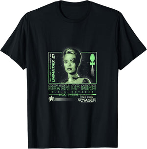 Star Trek: Voyager Seven Of Nine Neon Starfleet Portrait T-Shirt - T-Shirt | Black