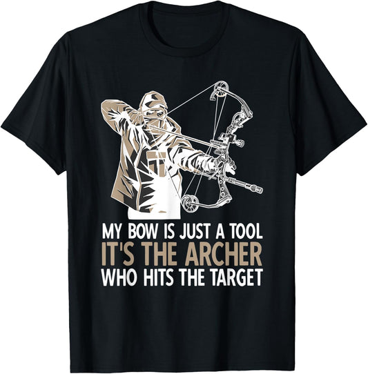 Funny Archery Quote Bowunting Bowman Archer T-Shirt - T-Shirt | Black