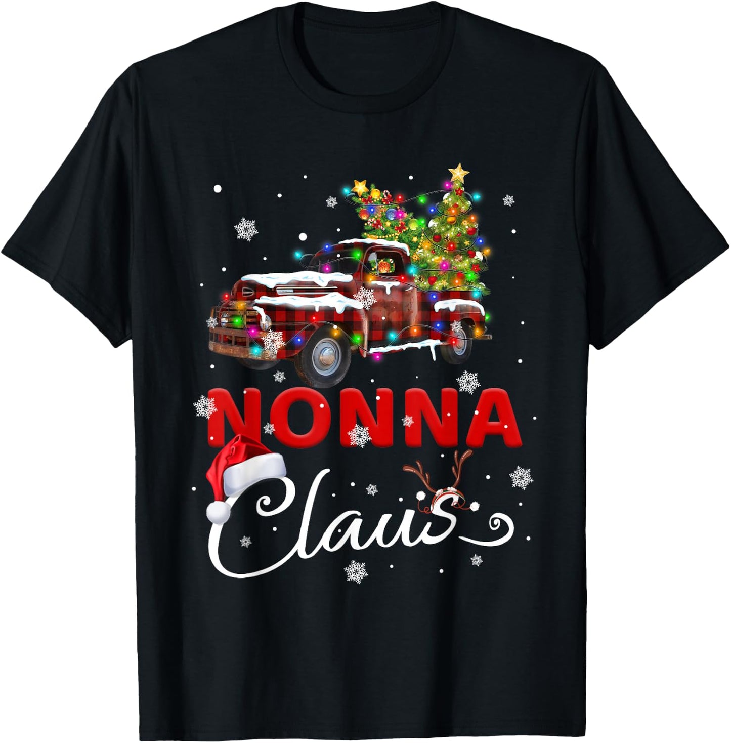 Nonna Claus Truck Santa Christmas Family Santa Men Women T-Shirt - T-Shirt | Black