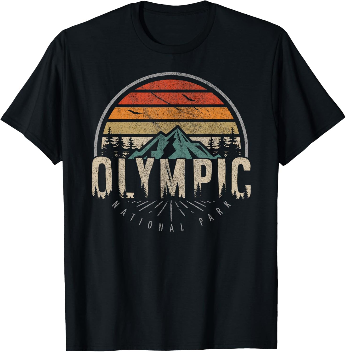 Retro Olympic National Park US Vintage Olympic T-Shirt - T-Shirt | Black