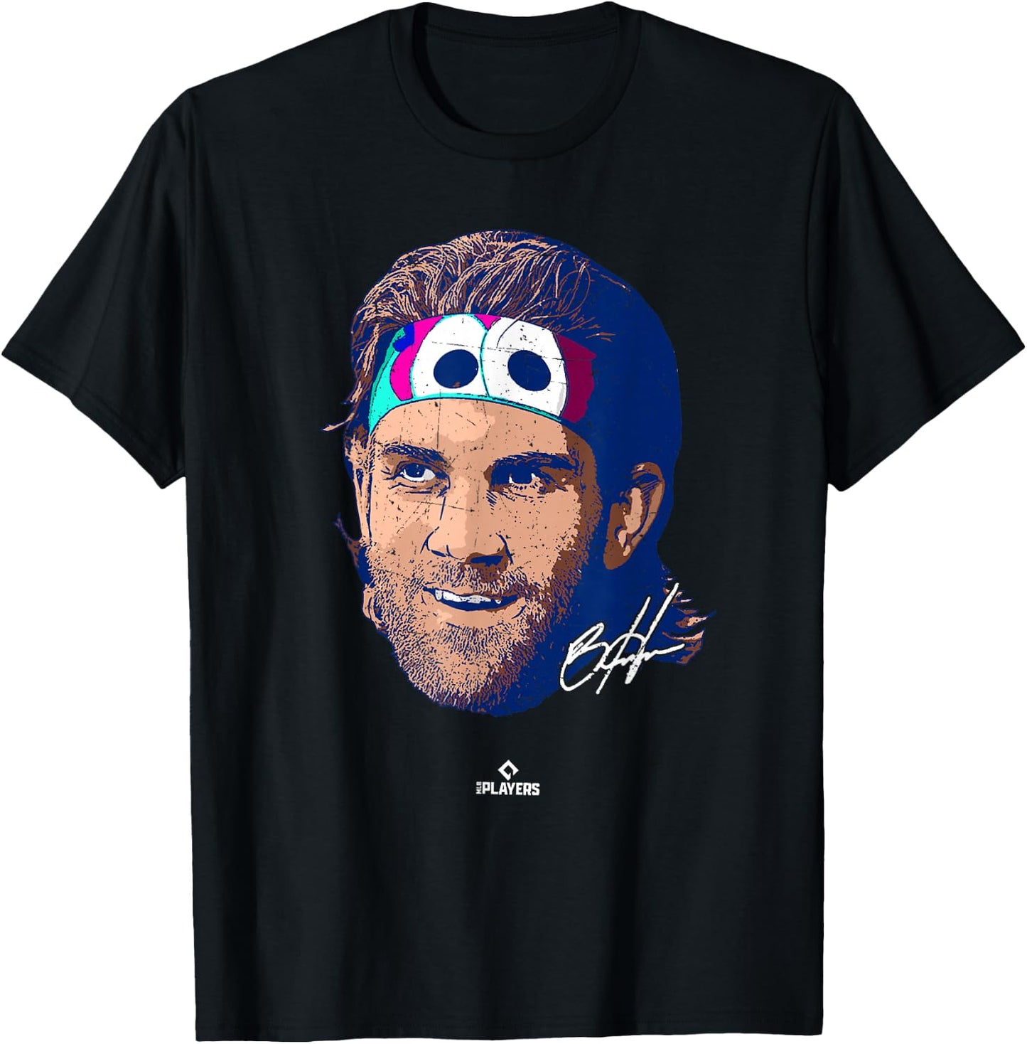 Bryce Harper Headshot Bryce Harper Philadelphia MLBPA T-Shirt - T-Shirt | Black