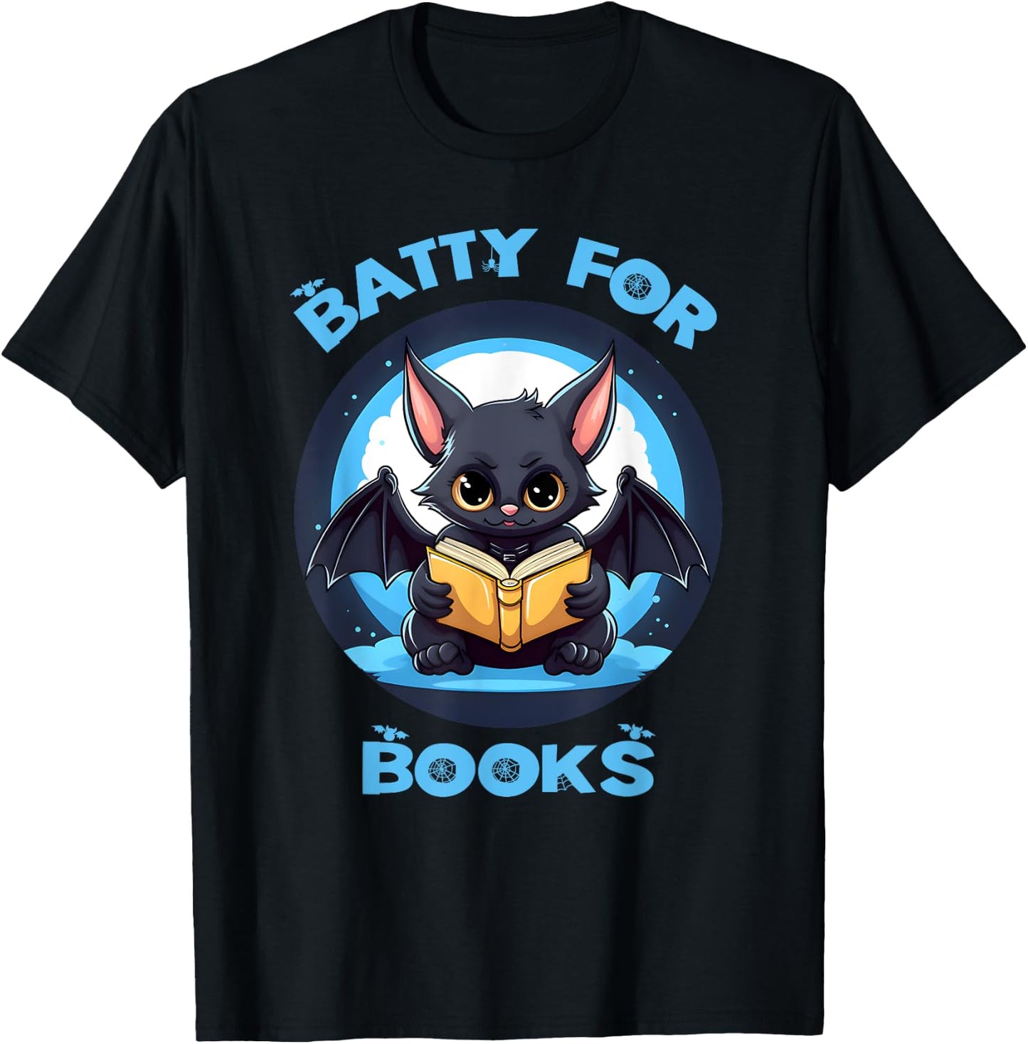 Batty About Books Lover Teacher Librarian Bookish Halloween Women Kids T-Shirt - T-Shirt | Black