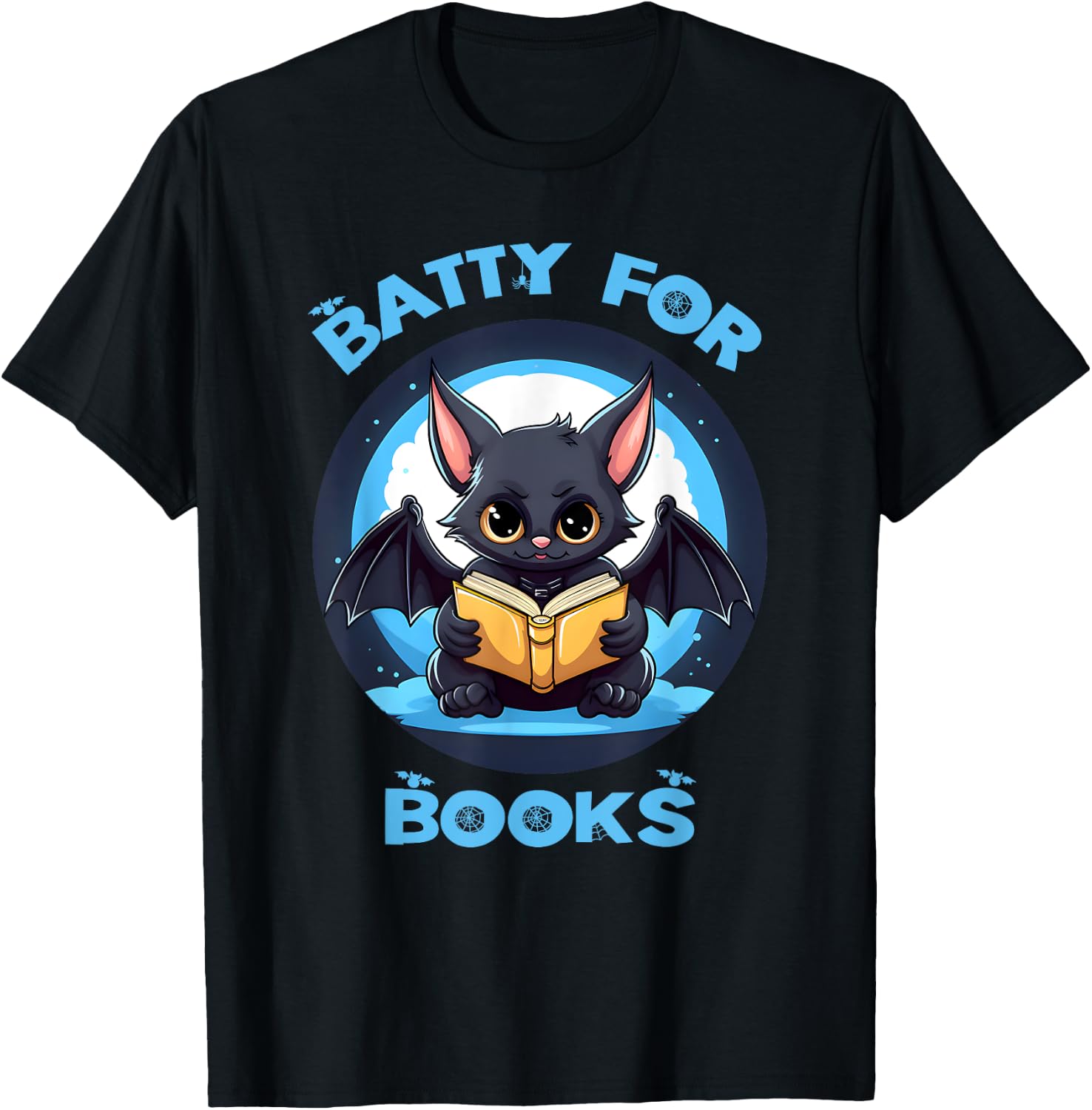 Batty About Books Lover Teacher Librarian Bookish Halloween Women Kids T-Shirt - T-Shirt | Black