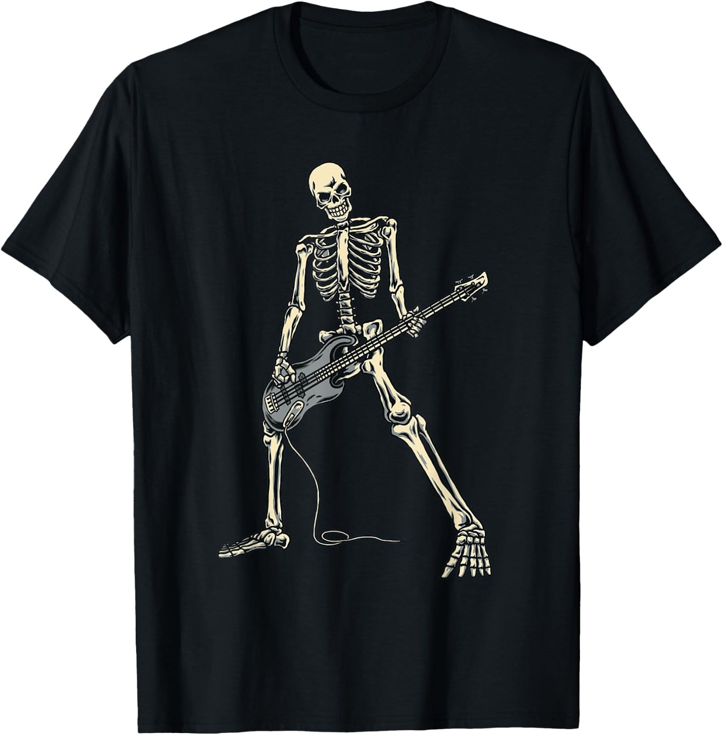 Skeleton Playing Bass for Bassist and Bass Guitarist Present T-Shirt - T-Shirt | Black
