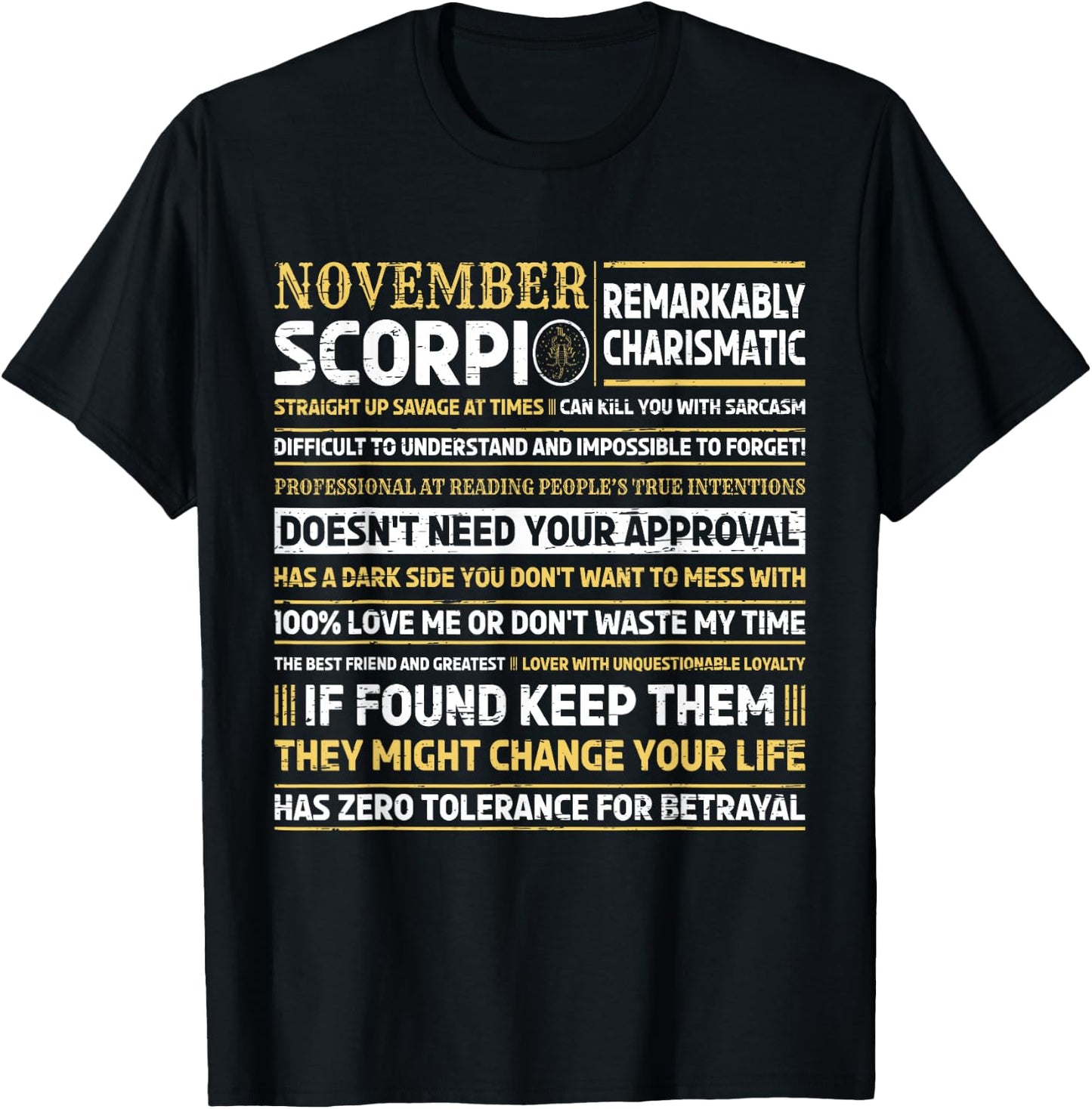 Best Born in November Scorpio Birthday T-Shirt - T-Shirt | Black