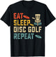 Eat Sleep Disc Golf Repeat T-Shirt - T-Shirt | Black