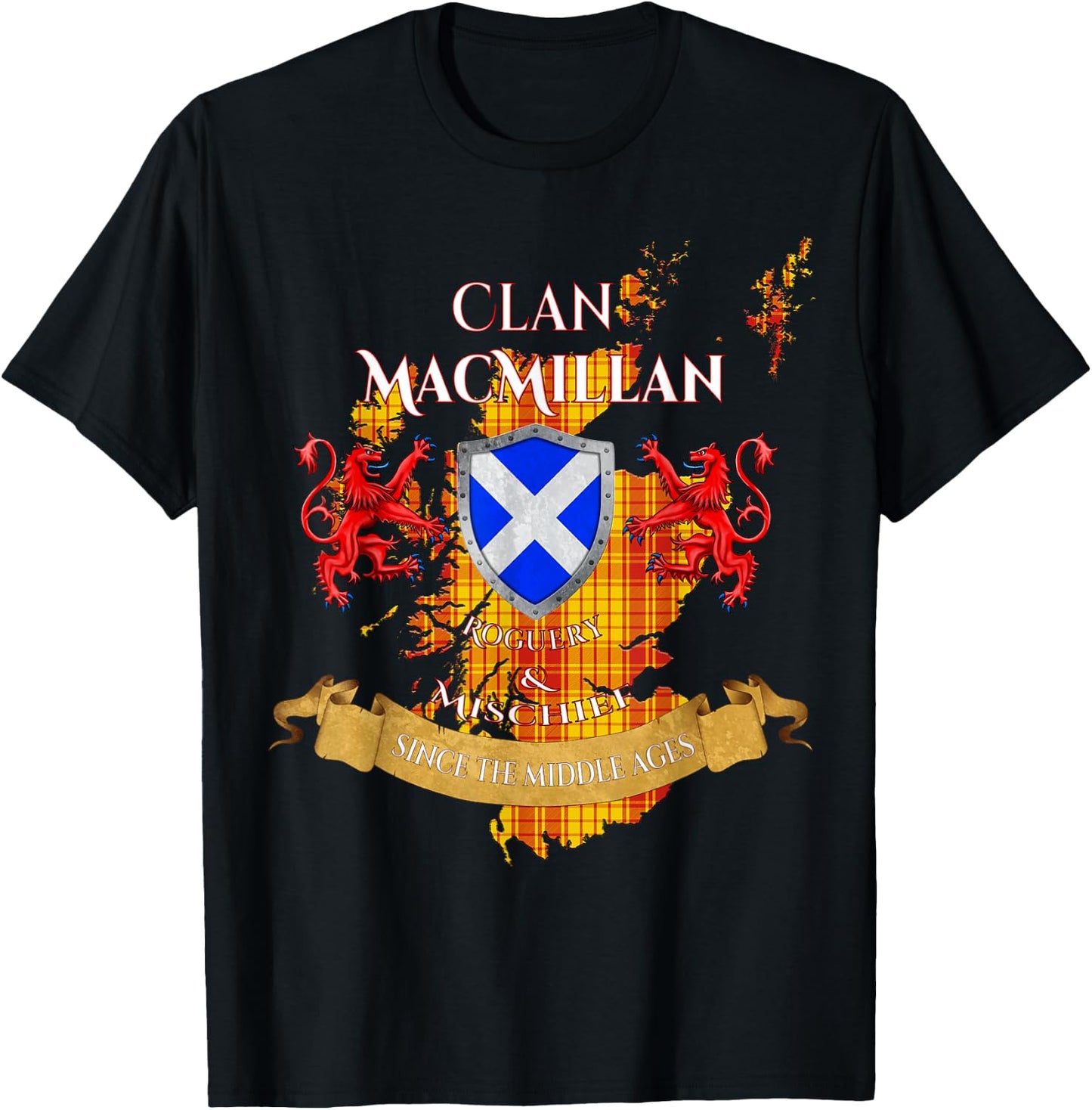 MacMillan Scottish Family Clan Middle Ages Mischief T-Shirt - T-Shirt | Black