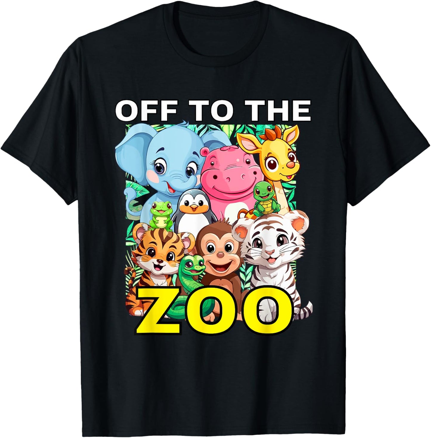 Off To The Zoo Cute Animal Graphics Day AT The Zoo T-Shirt - T-Shirt | Black