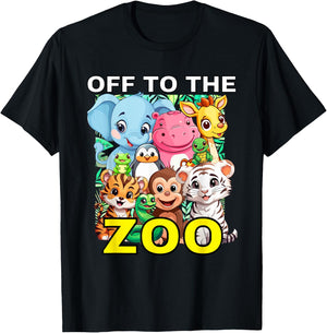 Off To The Zoo Cute Animal Graphics Day AT The Zoo T-Shirt - T-Shirt | Black