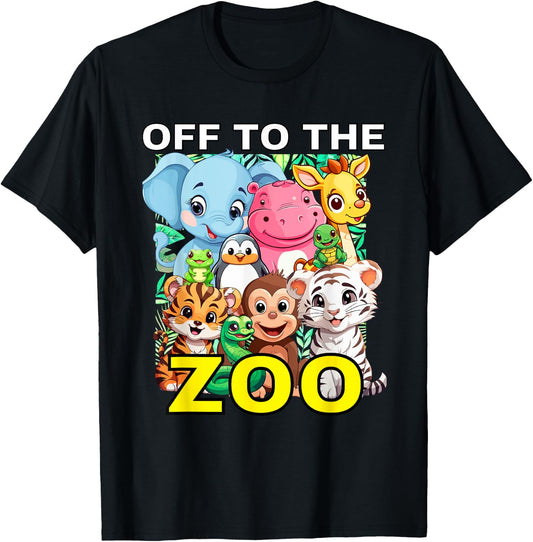 Off To The Zoo Cute Animal Graphics Day AT The Zoo T-Shirt - T-Shirt | Black