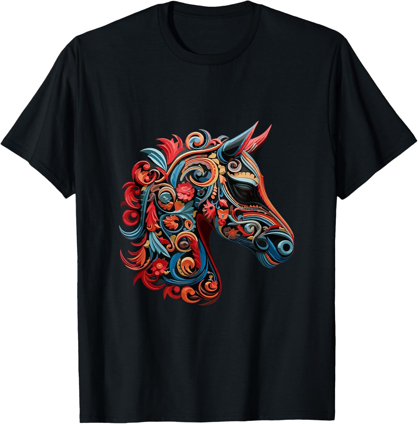 Dia De Los Muertos Day Of The Dead Halloween Horse T-Shirt - T-Shirt | Black