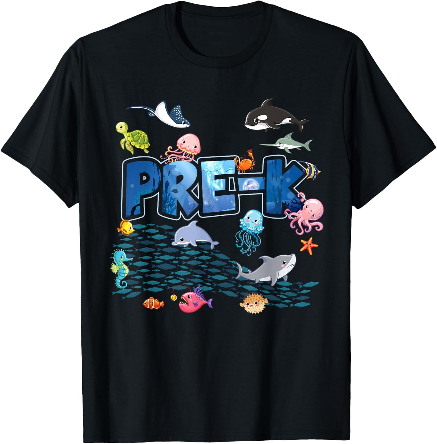 Pre-K Aquarium Cute First Day School PreK Kids Teachers T-Shirt - T-Shirt | Black