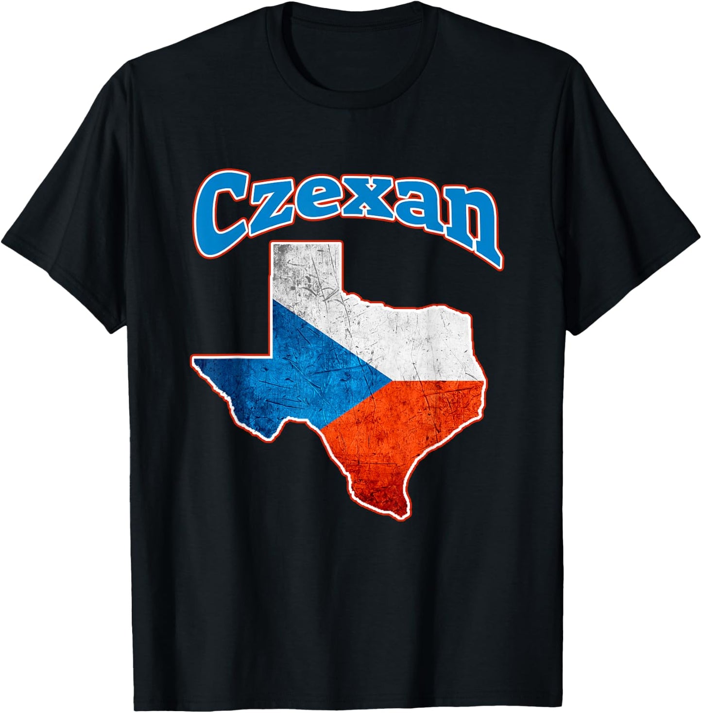 Texas For Funsies and Gifts Czexan Czech Heritage Texas Roots T-Shirt - T-Shirt | Black