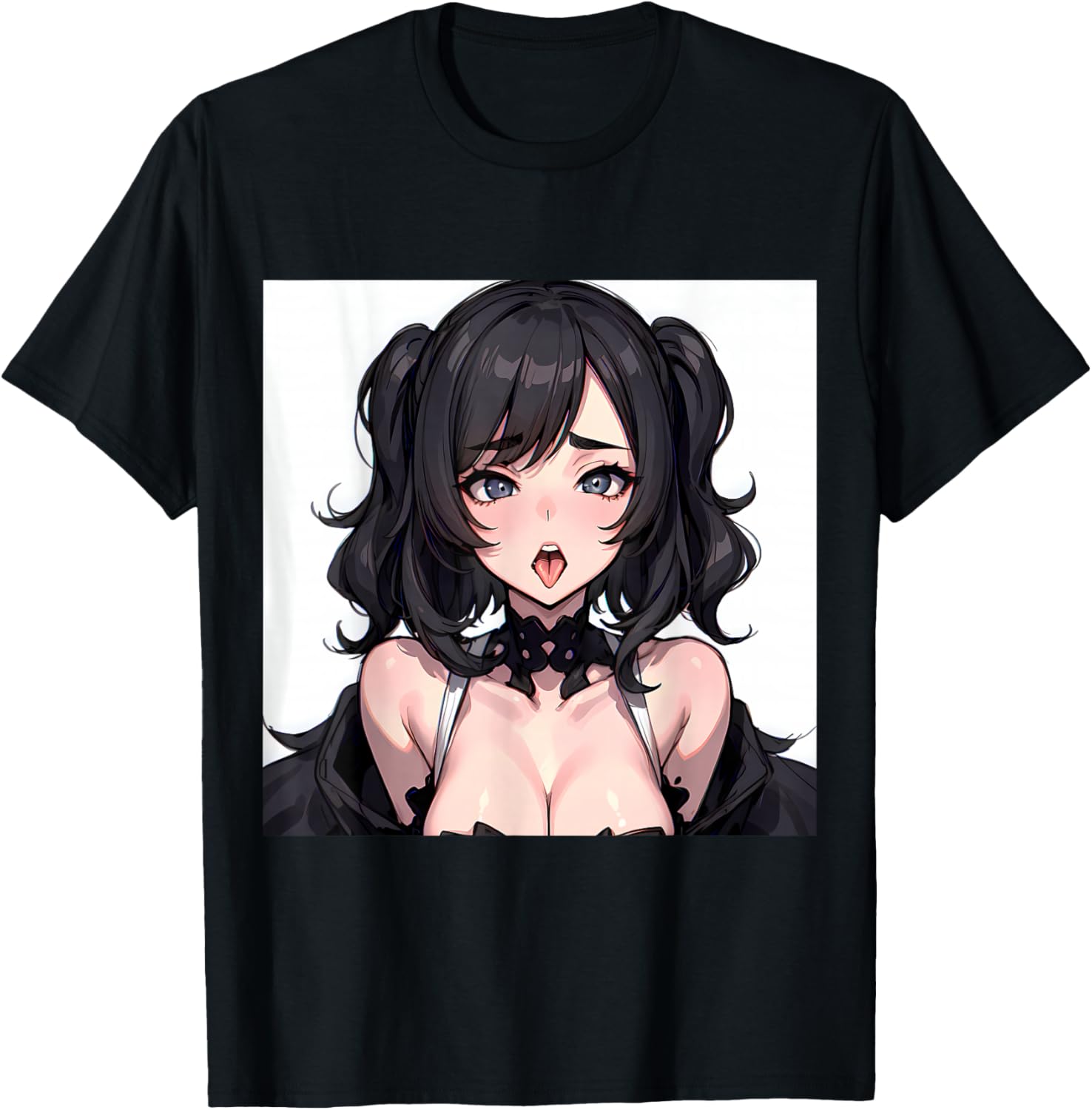 Lewd Anime Girl Ecchi Waifu Anime Hentai T-Shirt - T-Shirt | Black