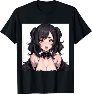 Lewd Anime Girl Ecchi Waifu Anime Hentai T-Shirt - T-Shirt | Black