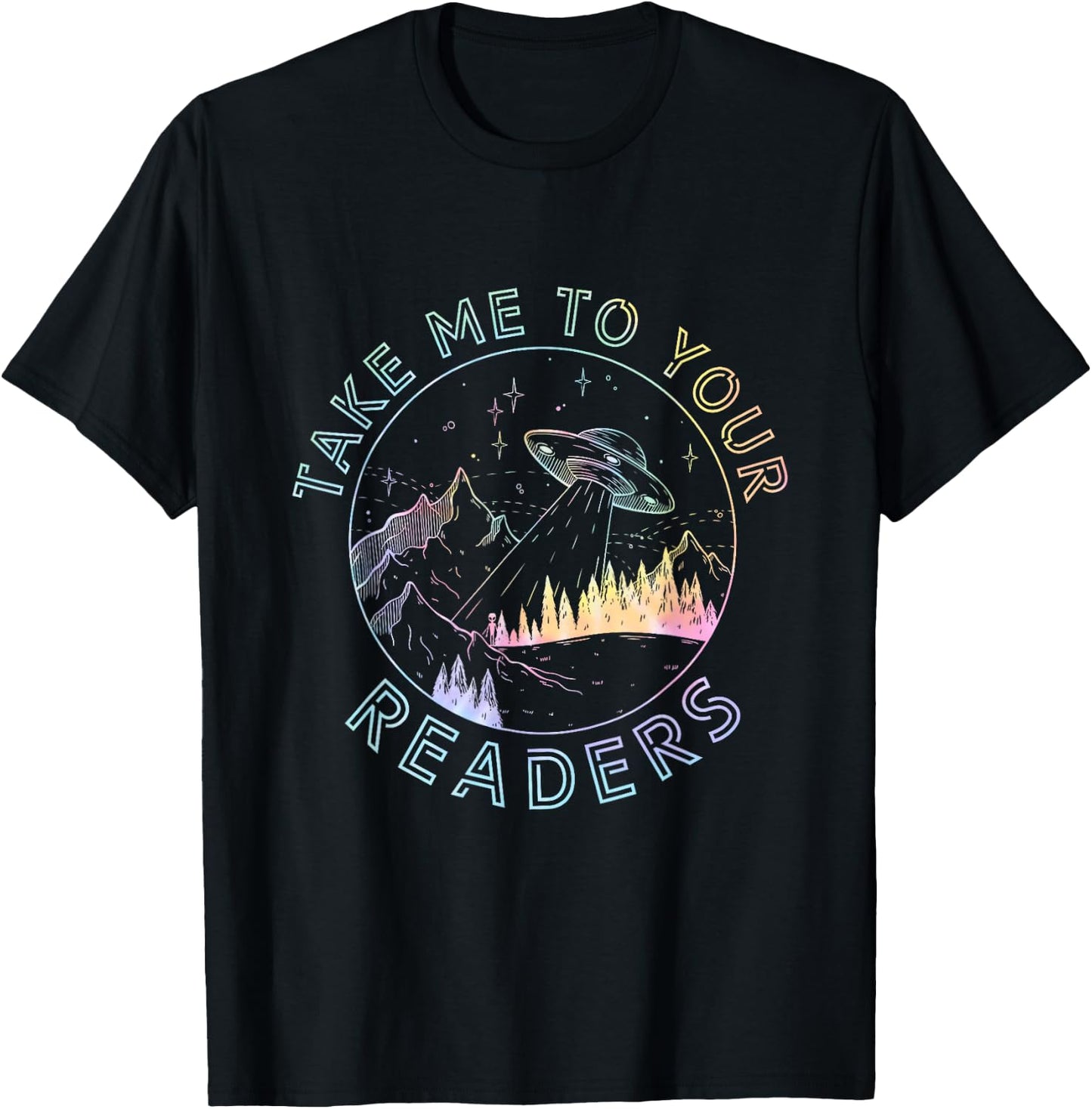 Take Reading English Teacher Library Alien Space T-S Tie Dye T-Shirt - T-Shirt | Black