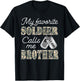 My Favorite Soldier Calls Me Brother Proud US Army Family T-Shirt - T-Shirt | Black