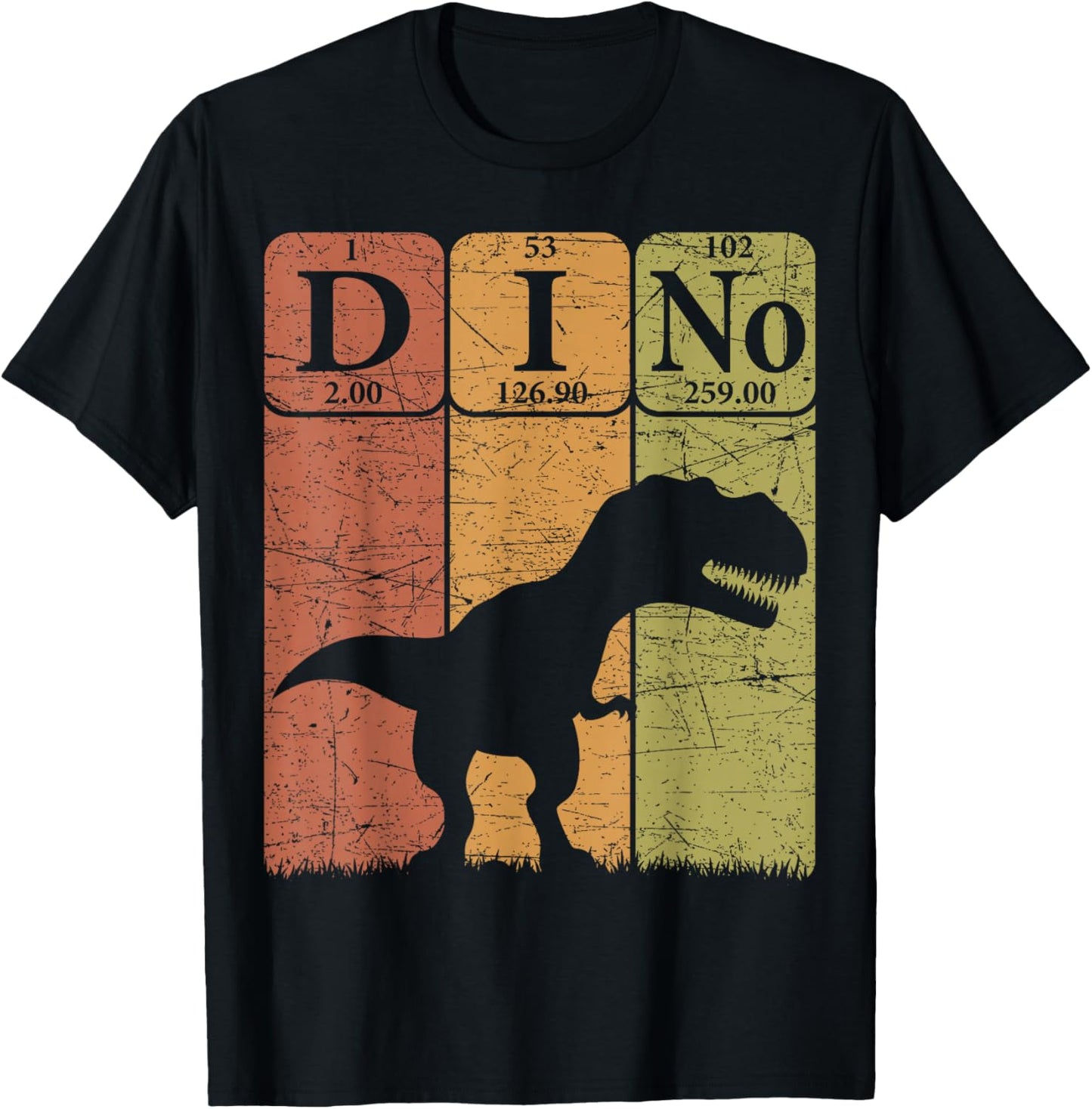 Dinosaur Periodic Table Elements T Rex Dino Paleontologist T-Shirt - T-Shirt | Black
