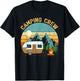 Retro Vintage Camper Camping Crew T-Shirt - T-Shirt | Black