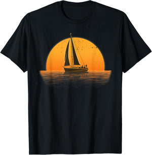 Cute Sailing Design Women Sailboat Sail Sailing Ship T-Shirt - T-Shirt | Black