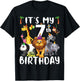 Its My 7th Birthday Zoo Shirt Safari Jungle Animals Lover T-Shirt - T-Shirt | Black
