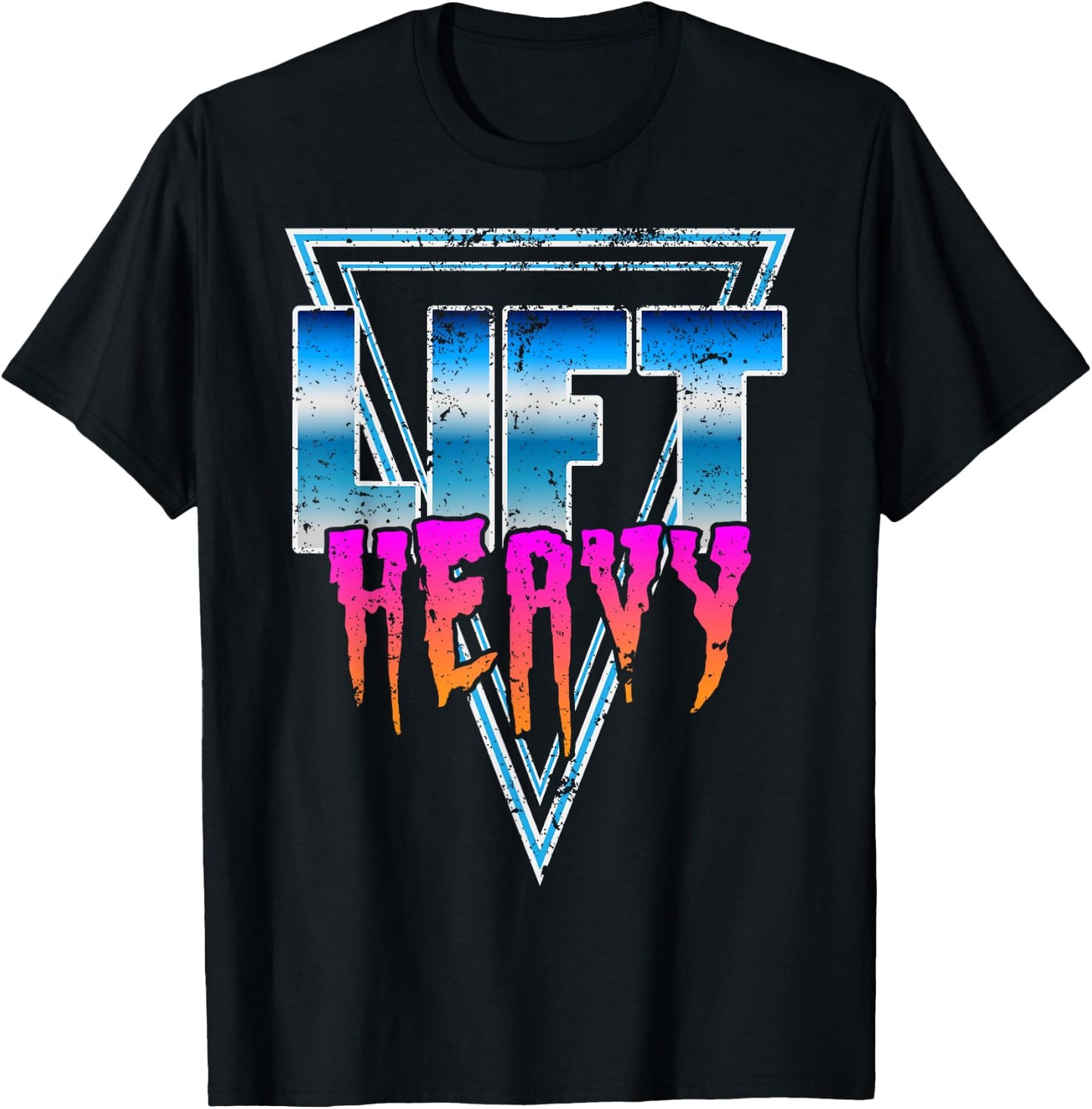 Lift Heavy Old School Retro 80's Golden Era Bodybuilding Gym T-Shirt - T-Shirt | Black