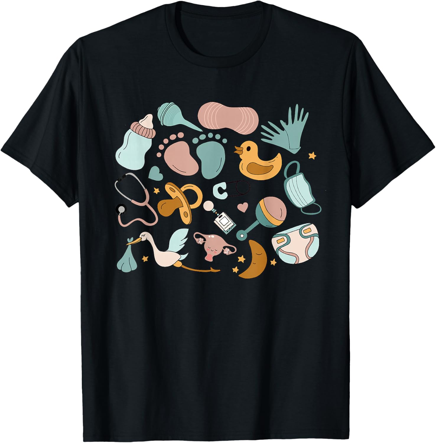 Women Retro Labor And Delivery Nurse Registered Nurse T-Shirt - T-Shirt | Black