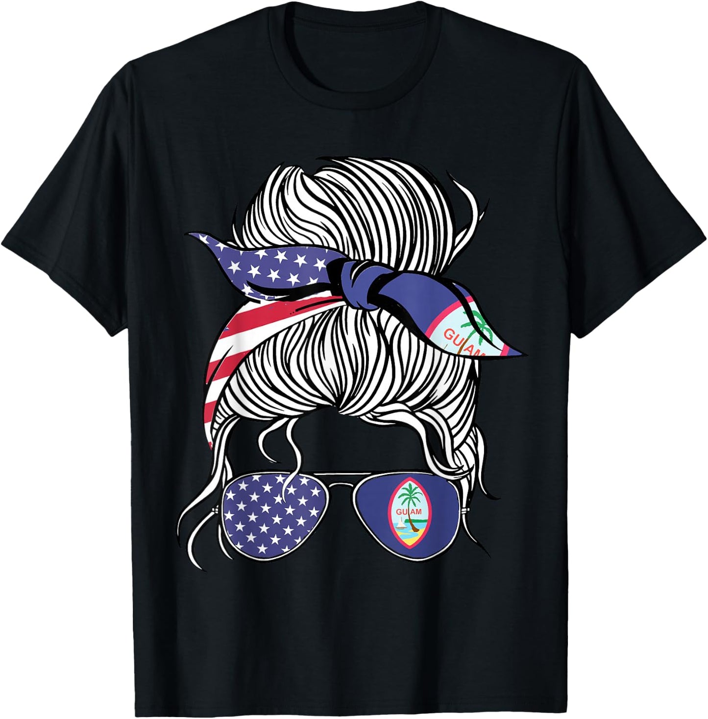 Guamanian American Patriot Grown Proud Women Girl Flag T-Shirt - T-Shirt | Black