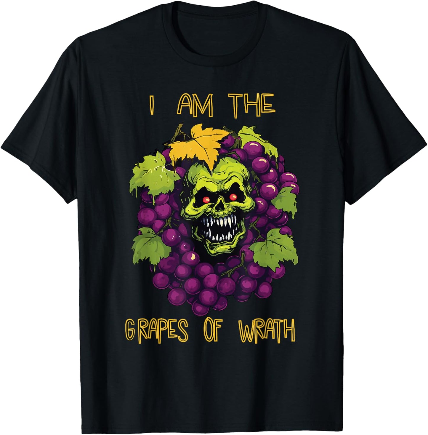 The Grapes of Wrath Halloween Costume Shirt Funny Wine Pun T-Shirt - T-Shirt | Black