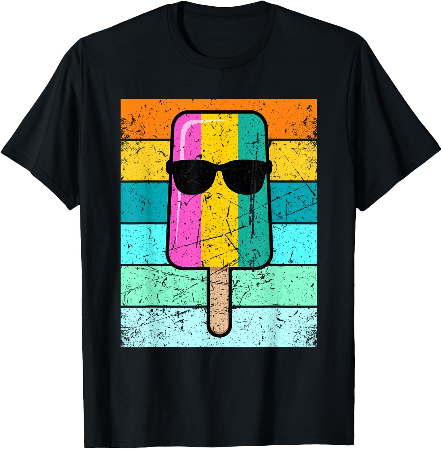 Summer Popsicle Shirt Funny Ice Cream Beach Pool Party T-Shirt - T-Shirt | Black