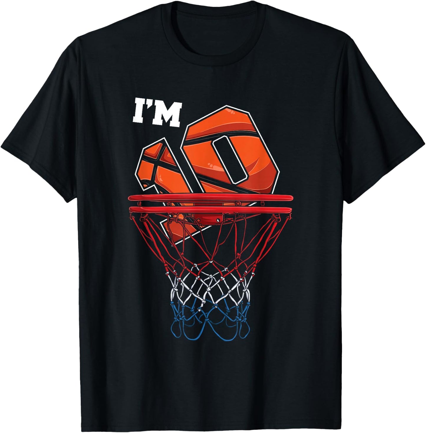 I'm 10 Years Old Basketball Net Ball Game Gift Birthday Gift T-Shirt - T-Shirt | Black