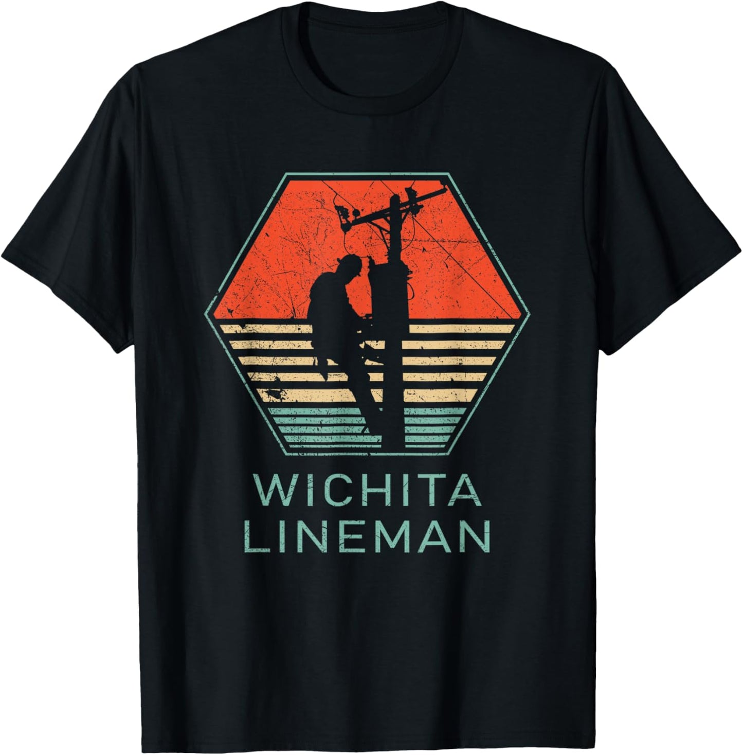 GlenStore Wichita Lineman - Black, -Adults, Small, Short Sleeve, , Classic Fit, Cotton 60% Polyester 40% T-Shirt - T-Shirt | Black