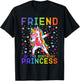 Friend of the Birthday Princess Dabbing Unicorn Rainbow Kids T-Shirt - T-Shirt | Black