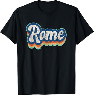 Rome First Name Boy Vintage Style 70s 80s Personalized T-Shirt - T-Shirt | Black