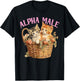 Ironic Humor Alpha Cat Male Funny Kitten Joke Weird Y2K T-Shirt - T-Shirt | Black